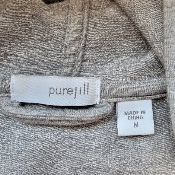 purejill Grey zipper sweatshirt with hood - size Medium - Picture 3 of 4